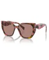 Prada Symbole Round Women's Sunglasses, Pr 19zs In Tortoise Cognac Begonia