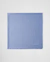 Prada Symbole Silk And Wool Jacquard Shawl In Aviator Blue