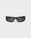 Prada Symbole Rectangular Sunglasses In Black