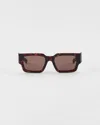 Prada 55mm Rectangular Sunglasses In Brown