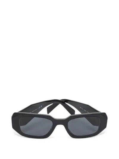 Pre-owned Prada Symbole Spr 17w Rectangle Sunglasses In Black