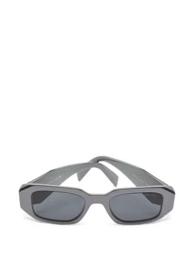 Pre-owned Prada Symbole Spr 17w Rectangle Sunglasses In Gray