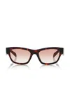 Prada Symbole Square-frame Acetate Sunglasses In Brown