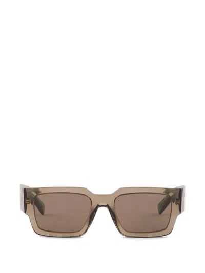 Prada Eyewear Rectangle Frame Sunglasses In Brown