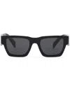 Prada Square-frame Logo-engraved Sunglasses In Schwarz