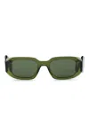 Prada Womens Green Pr 17ws Rectangular-frame Acetate Glasses