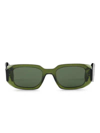 Prada Womens Green Pr 17ws Rectangular-frame Acetate Glasses