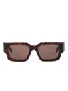 Prada 55mm Rectangular Sunglasses In Brown