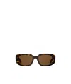 Prada Symbole Rectangular-frame Sunglasses In Brown