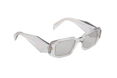 Pre-owned Prada Symbole Sunglasses Clear/light Grey (spr17w_e12r_fe30b_c_049)