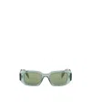 Prada Womens Green Pr A25s Rectangle-frame Acetate Sunglasses In Green