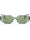 Prada Womens Green Pr A25s Rectangle-frame Acetate Sunglasses In Green