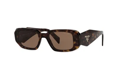 Pre-owned Prada Symbole Sunglasses Havana/brown (spr17w_2au_8c1)