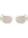 Prada Pr 17wsf Rectangular Sunglasses In Neutrals
