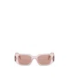 Prada Womens Pink Pr 17ws Rectangular-frame Acetate Sunglasses In Pink
