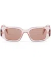 Prada Womens Pink Pr 17ws Rectangular-frame Acetate Sunglasses In Pink