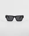Prada Square-frame Logo-engraved Sunglasses In Slate Gray Lenses