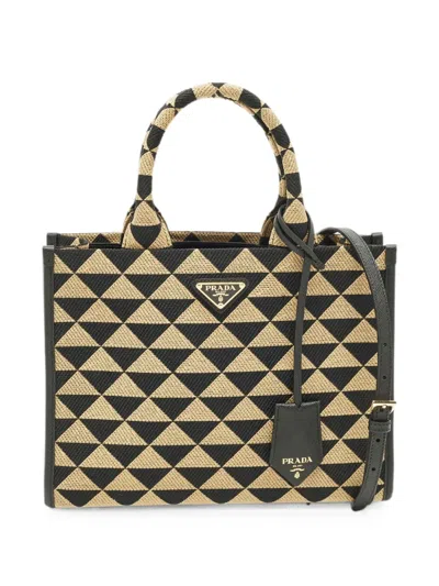 Pre-owned Prada Symbole Tote Bag In Neutral