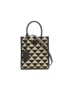 Prada Symbole Triangolo Jacquard Mini Tote Bag In Black