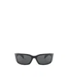Prada Symbole Wraparound-frame Sunglasses In Black