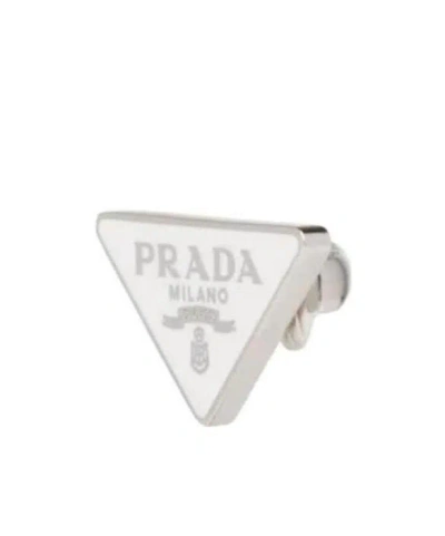 Prada Sympole Clip-on Earrings In White