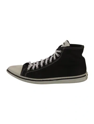 Pre-owned Prada Synthesis Pointy Cap Toe Sneaker Sneakers In Black
