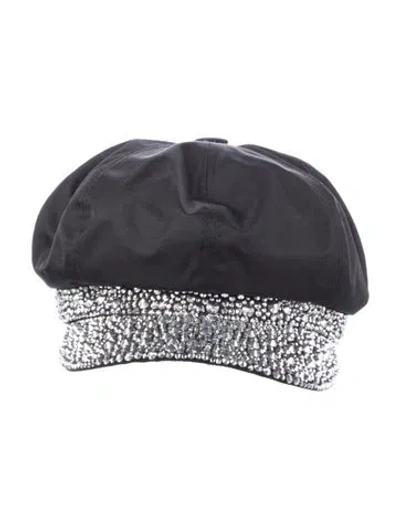 Pre-owned Prada Synthetic News Boy Cap In Black
