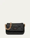Prada System Triangle Quilted Napa Mini Shoulder Bag In Black