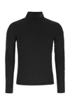 Prada Stretch Nylon Turtleneck Long Sleeves Top In Black
