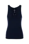 Prada Lace-up Detail Tank Top In Blue