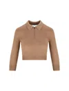 Prada Womens Brown Short-sleeve Cashmere Polo Jumper In Brown