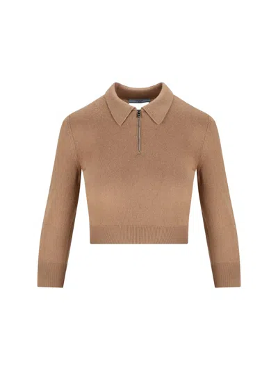 Prada T-shirt And Polo Shirt In Brown