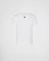 Prada T-shirt With Triangular Plaque In White