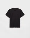 Prada Technical-jersey T-shirt In Black