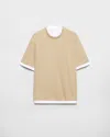 Prada T-shirt Aus Baumwolle In Neutral