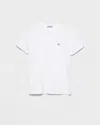Prada Women Off-white Cotton T-shirt In Gray