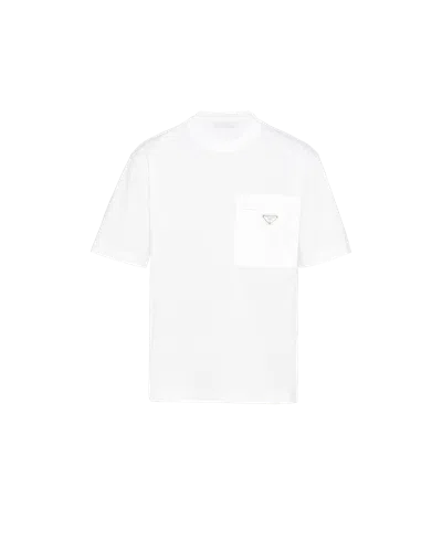 PRADA T-SHIRT AUS RE-NYLON UND JERSEY