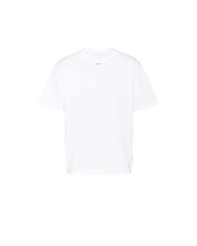 Prada Men's Cotton T-shirt With Logo In White