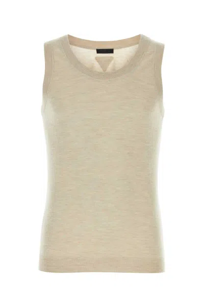 Prada T-shirt In Beige O Tan