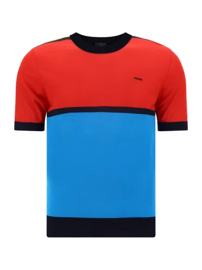 Prada Knitted T-shirt In Multicolor