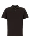 Prada Dark Brown Cotton Piquet Polo Shirt In Brown
