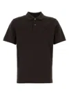 Prada Dark Brown Cotton Piquet Polo Shirt In Brown