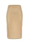 Prada Cotton Midi Skirt In Brown