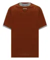 Prada T-shirt With Round Neck And Short Sleeves In Brown