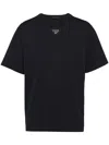 Prada Triangle-logo Cotton T-shirt In Black