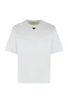 Prada T-shirt With Triangular Plaque In White