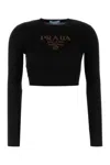 Prada Black Silk T-shirt In Black