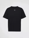 Prada Triangle Logo Oversized T-shirt In Black
