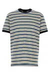 Prada Beige Stripes T-shirt In Multi
