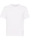 Prada Mens White Logo-embroidered Slim-fit Stretch-cotton T-shirt Xl In White